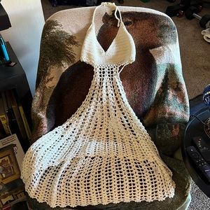 Open knit beach cover up, size S